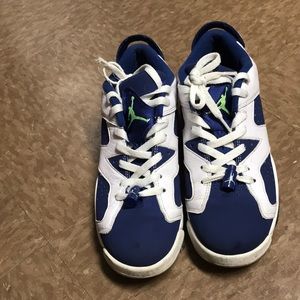 Sky Blue and White Air Jordans 6 Low Mens